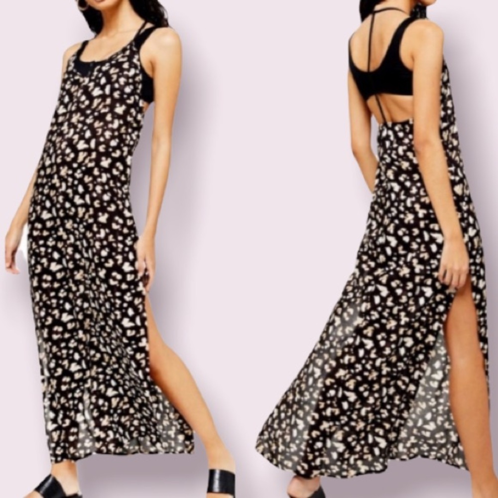 Topshop Leopard Maxi Dress